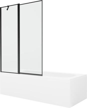 MEXEN/S - Vega obdĺžniková vaňa 180 x 80 cm s panelom + vaňová zástena 120 cm, čierna vzor - 550118080X9410117070 550118080X9412117070