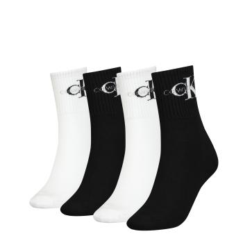 CALVIN KLEIN - ponožky 4PACK tin monogram black combo v darčekovom balení-UNI