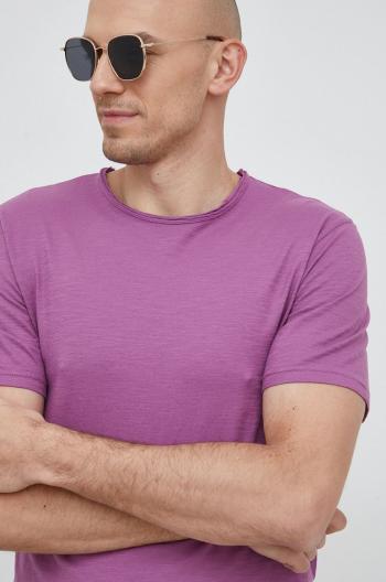 Bavlnené tričko United Colors of Benetton ružová farba, jednofarebné