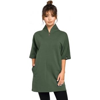 Be  Tuniky B043 Kimono tunika - vojenská zelená  viacfarebny