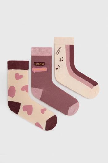 Ponožky Answear Lab 3-pak dámske, ružová farba