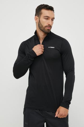 Športové tričko s dlhým rukávom adidas TERREX Everyhike pánske, čierna farba, jednofarebné