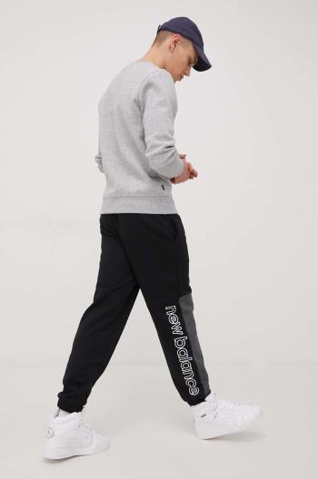 Bavlnené tepláky New Balance MP21550BK pánske, čierna farba, s potlačou