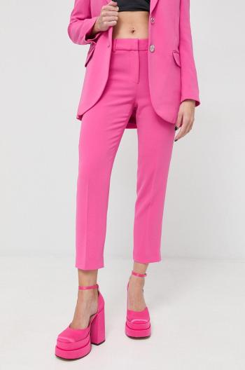 Nohavice MICHAEL Michael Kors dámske, ružová farba, široké, stredne vysoký pás