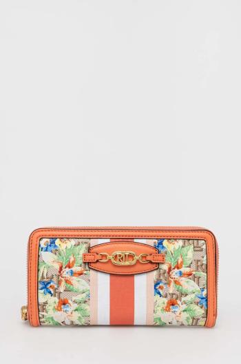 Peňaženka Lauren Ralph Lauren dámsky, oranžová farba