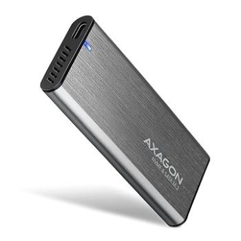 AXAGON EEM2-SG2, M.2 NVMe & SATA screwless RAW box, gray, SuperSpeed USB-C 10 Gbps