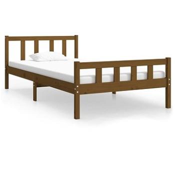 Rám postele medovo hnedý masívne drevo 100 × 200 cm, 810672