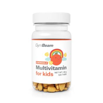 GymBeam Multivitamín, tablety na cmúľanie pre deti 120 tabliet pomaranč