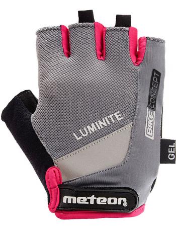 Cyklistické rukavice Meteor Gel GX34 šedo-ružové vel. L