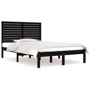 Rám postele čierny masívne drevo 140 × 190 cm, 3104592