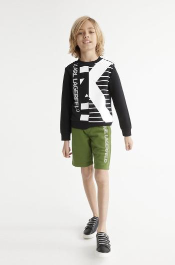 Detské krátke nohavice Karl Lagerfeld zelená farba