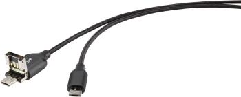 Renkforce #####USB-Kabel USB 2.0 #####USB-A Stecker, #####USB-Micro-B Stecker 1.00 m čierna s funkciou OTG, pozlátené ko