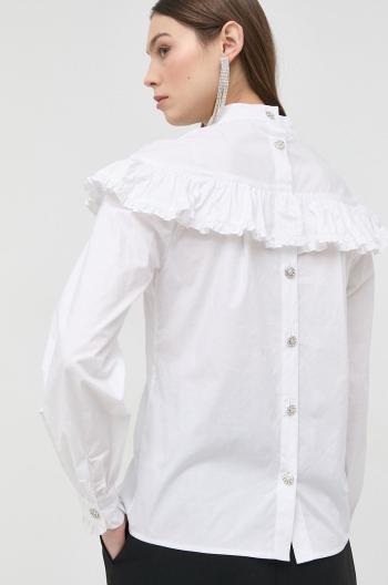 Bavlnená košeľa Custommade dámska, biela farba, regular