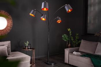 LuxD 22861 Stojanová lampa Shadow 202 cm čierna - zlatá Stojanové svietidlo