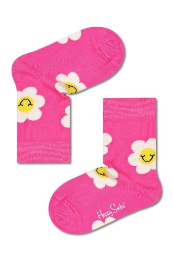 Detské ponožky Happy Socks Kids Smiley Daisy ružová farba