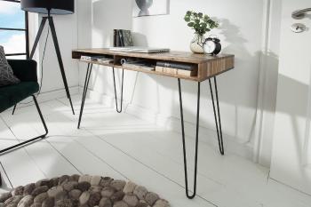 LuxD Písací stôl Shayla, 110 cm, sivá akácia