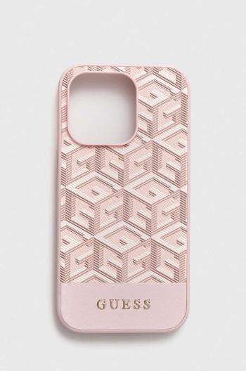 Puzdro na mobil Guess iPhone 14 Pro 6,1" ružová farba