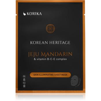 KORIKA Korean Heritage Jeju Mandaring & Vitamin B-C-E Complex Skin Illuminating Sheet Mask rozjasňujúca plátienková maska Jeju mandarin & vitaminc B-C