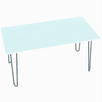 Jedálenský stôl, biela/kov, KURT R2, rozbalený tovar