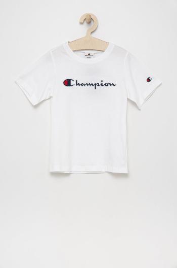 Detské bavlnené tričko Champion 404336 biela farba,