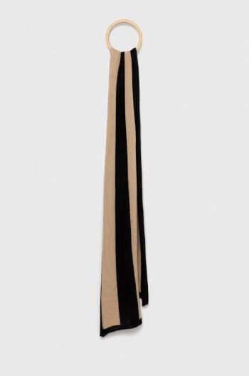 Šál s prímesou vlny Sisley béžová farba, vzorovaný