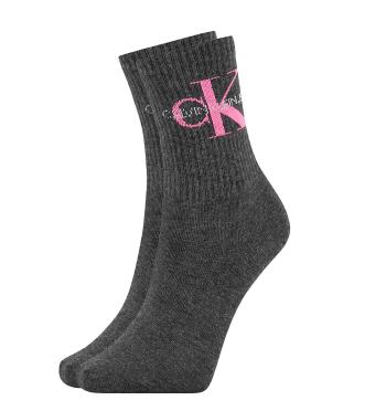 CALVIN KLEIN - CK jeans logo charcoal ponožky-UNI