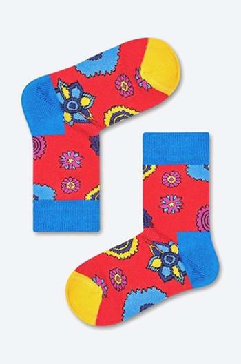 Detské ponožky Happy Socks x The Beatles 50th Anniversary červená farba, KBEA01-4000