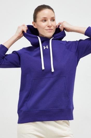 Mikina Under Armour dámska, fialová farba, s kapucňou, jednofarebná