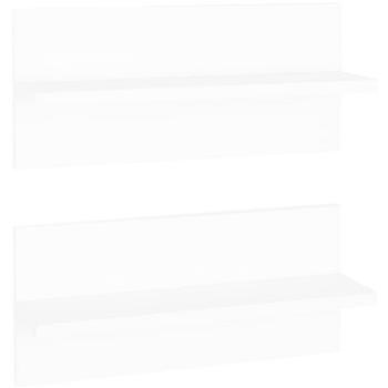 Shumee - Nástenné 2 ks biele 40×11,5×18 cm drevotrieska, 807297