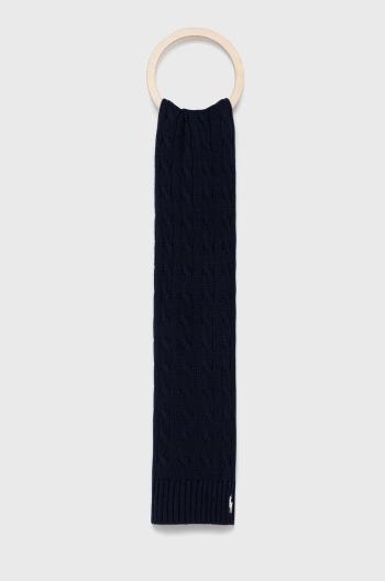 Šál Polo Ralph Lauren dámsky, tmavomodrá farba, jednofarebný
