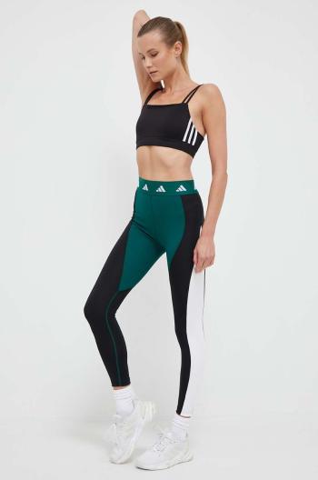 Tréningové legíny adidas Performance Techfit Colorblock zelená farba, vzorované