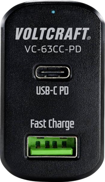 VOLTCRAFT CAS-63 VC-63CC-PD USB nabíjačka do auta Výstupný prúd (max.) 3 A 2 x USB , USB-C ™ zásuvka USB Power Delivery