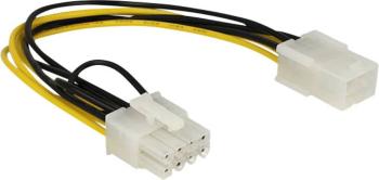 Delock napájací prepojovací kábel [1x PCI-E zástrčka 8-pólová - 1x PCI-E zásuvka 6-pólová] 20.00 cm žltá, čierna