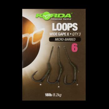 Korda hotové náväzce loop rigs df wide gape x micro barbed 8,2 kg-háčik 4