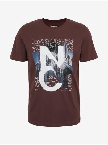 Tričká s krátkym rukávom pre mužov Jack & Jones - hnedá