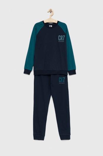 Detské bavlnené pyžamo CR7 Cristiano Ronaldo tmavomodrá farba, vzorované