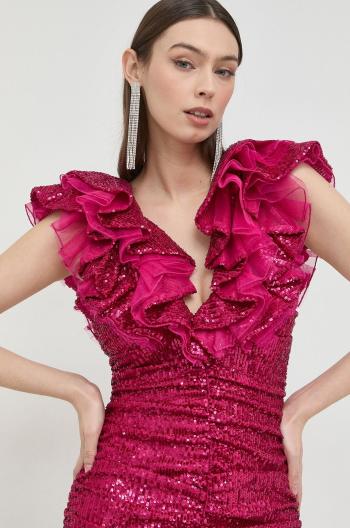 Šaty Pinko fialová farba, mini, priliehavá