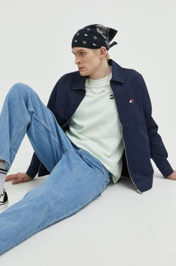 Bunda Tommy Jeans pánska, tmavomodrá farba, prechodná