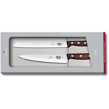Victorinox sada kuchynský nôž 19 cm a nôž na chlieb 21 cm s drevenou rukoväťou (5.1020.21G)