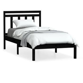 Rám postele čierny masívna borovica 100 × 200 cm, 3100583