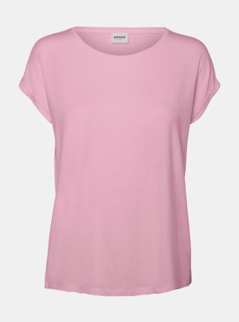 Ružové voľné basic tričko AWARE by VERO MODA Ava