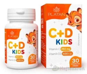 Platan Vitamín C+D Kids 30 tabliet