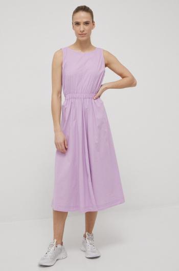 Šaty Deha fialová farba, midi, áčkový strih
