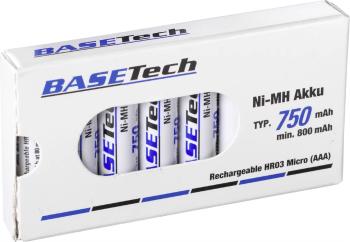 Basetech HR750AAA mikrotužkový akumulátor typu AAA  Ni-MH 750 mAh 1.2 V 8 ks