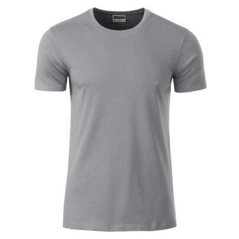 James & Nicholson Klasické pánske tričko z biobavlny 8008 - Oceľovo šedá | L