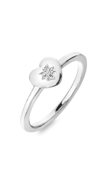 Hot Diamonds Romantický strieborný prsteň s diamantom Most Loved DR241 56 mm