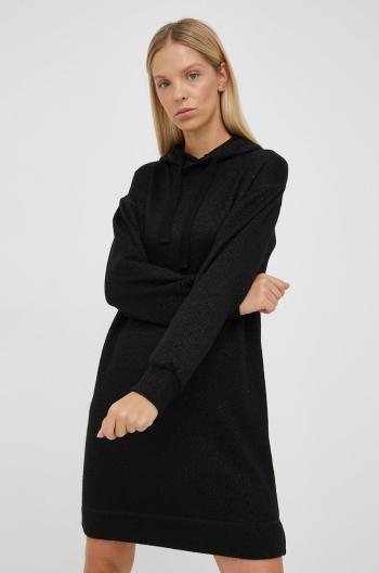 Šaty Deha čierna farba, mini, rovný strih