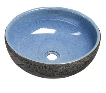 SAPHO - PRIORI keramické umývadlo, priemer 41cm, modrá/šedá PI020