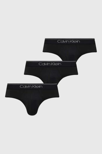 Slipy Calvin Klein Underwear 3-pak pánske, čierna farba