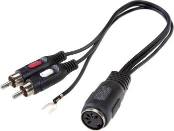 SpeaKa Professional SP-7869832  cinch / konektor DIN audio Y adaptér [1x DIN zásuvka 5-pólová - 2x cinch zástrčka] čiern
